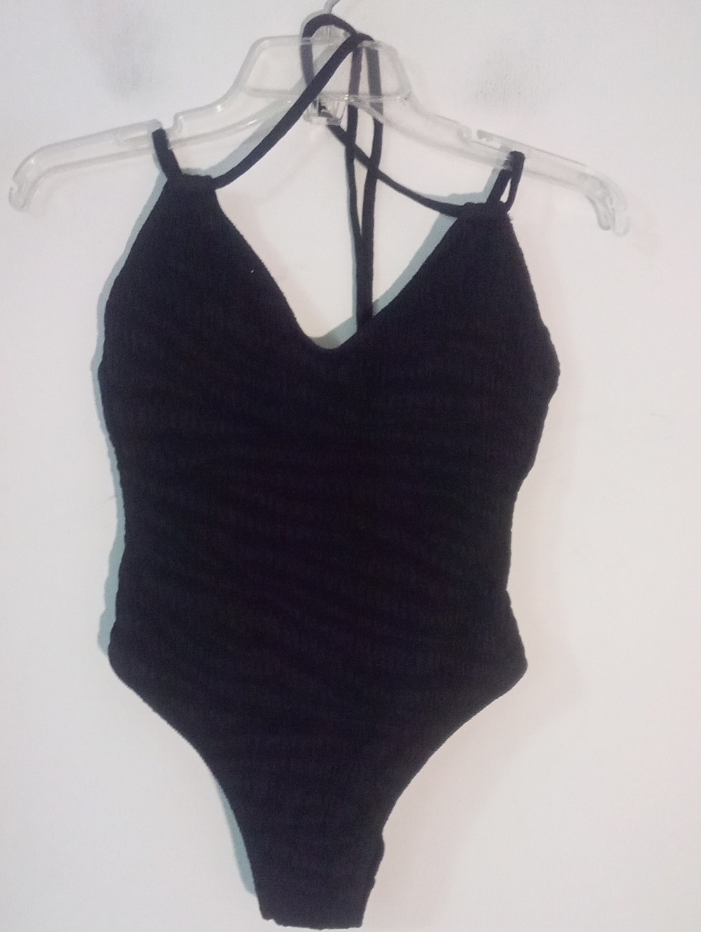 * No Boundaries Black One-Piece Swimsuit Medium 8 10 NWT High Cut Leg